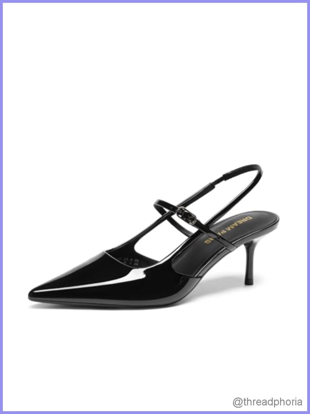 Faux Leather Mary Jane Slingback Kitten Heels